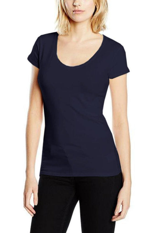 Women's Short Sleeve Round Neck Minor Fault Tee Shirt
