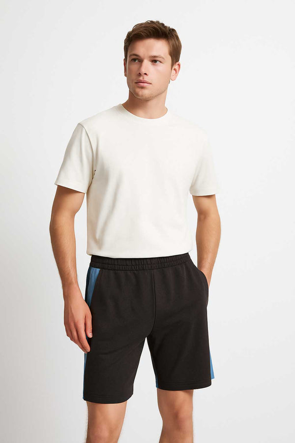Men's Contrast Panel Pique Shorts