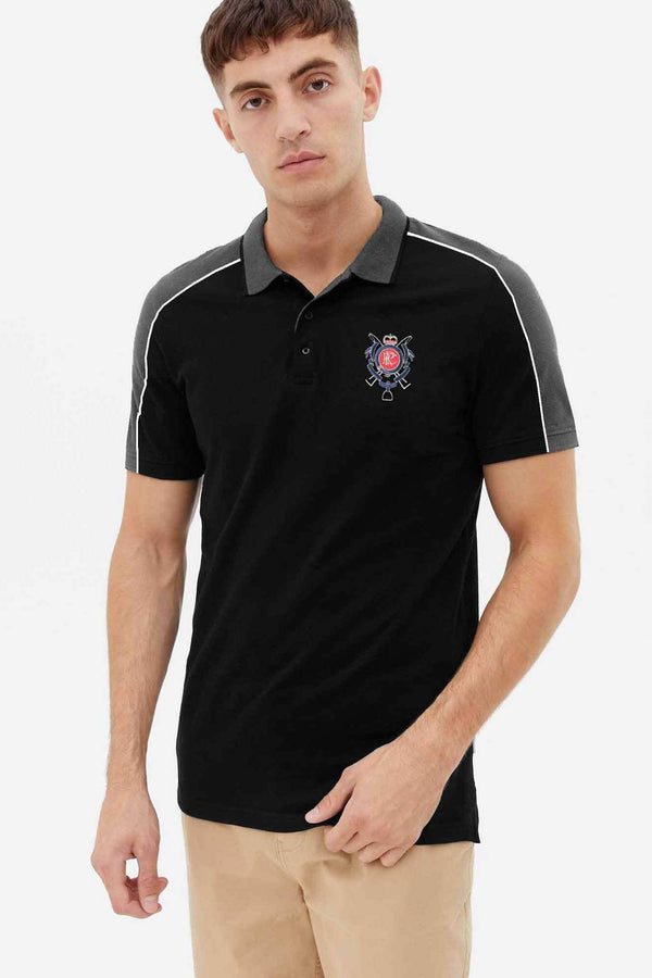 Polo Republica Men's PRC Crest Embroidered Contrast Panels Polo Shirt