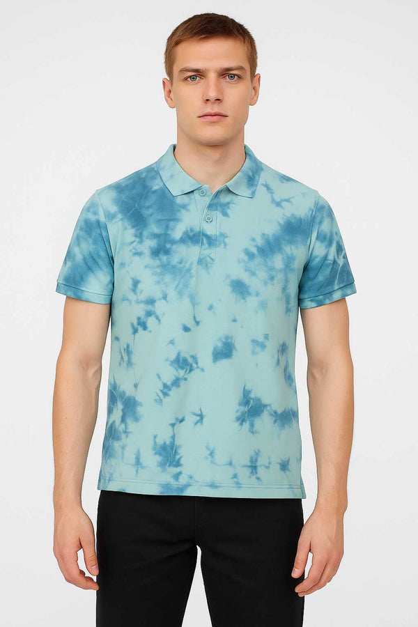 Polo Republica Men's Tie & Dye Short Sleeve Polo Shirt