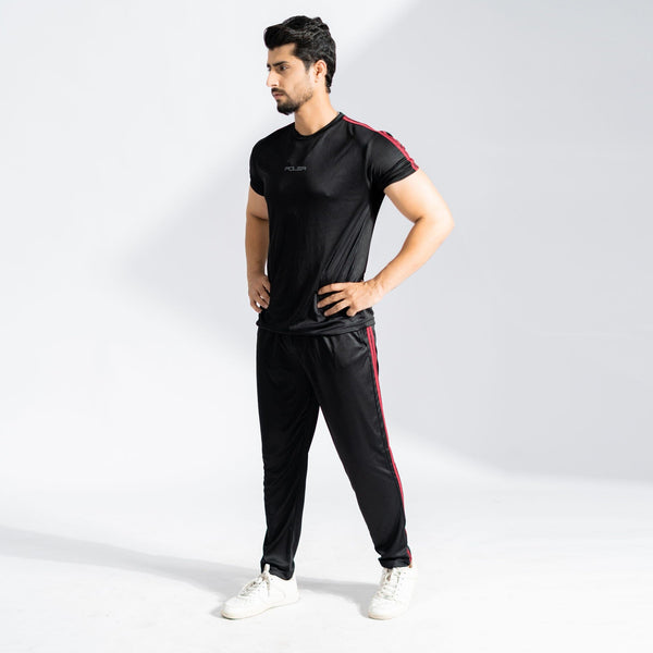 Poler Men's Logo Printed Striped Style Activewear Twin Set