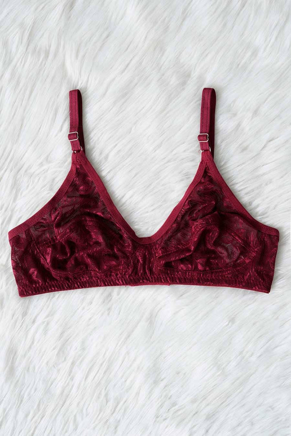 Five Star Women's Floral Net Bra