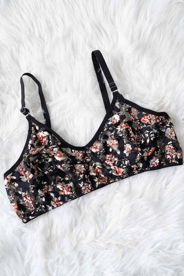 Capri Women's Floral Net Bra