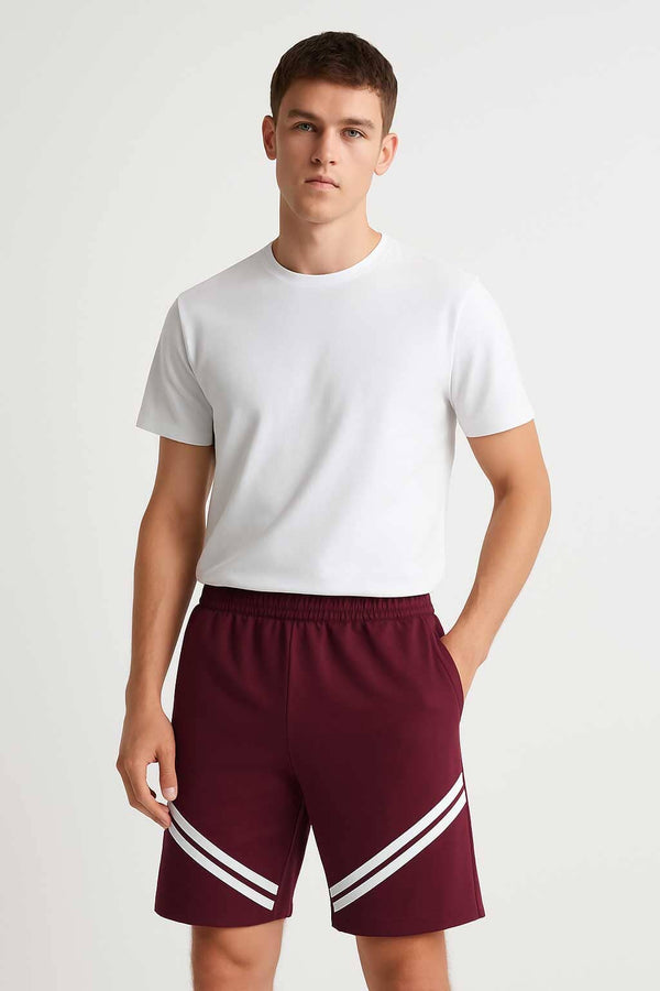 Men's Contrast Striped Pique Shorts