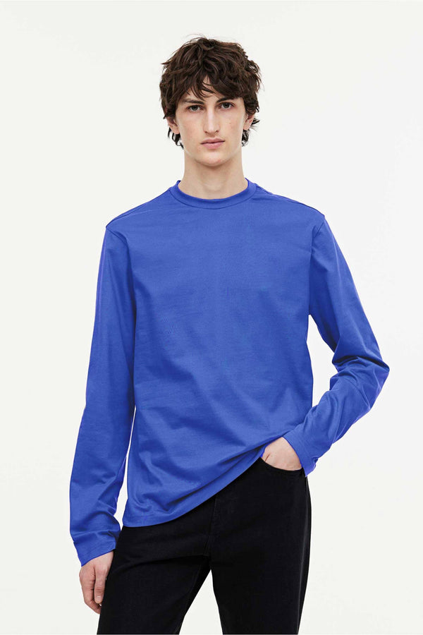 LE Men's Solid Design Crew Neck Minor Fault Tee Shirt