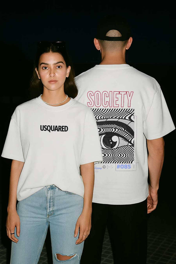 USQUARED Unisex Society Drop Shoulder Oversized Tee Shirt