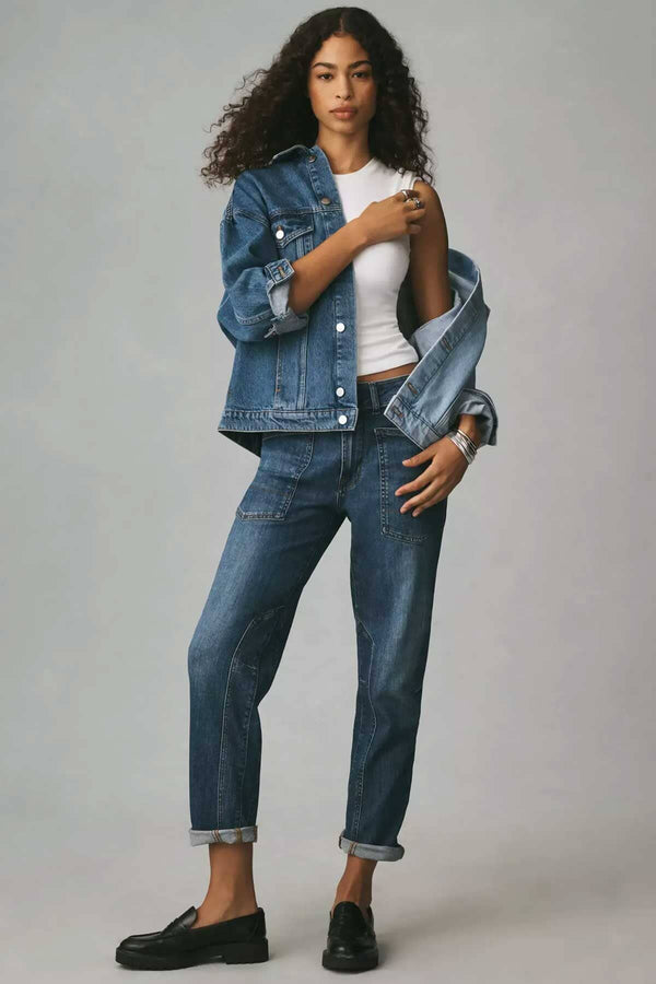 PC Women's Inner Leg Patch Relaxed Denim
