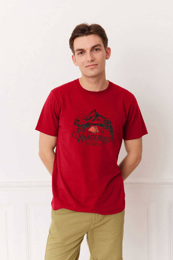 Polo Republica Men's Wanderlust Printed Crew Neck Tee Shirt